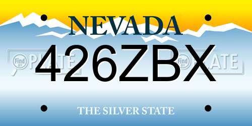 426ZBX Nevada License Plate