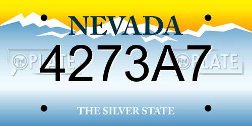 4273A7 Nevada License Plate