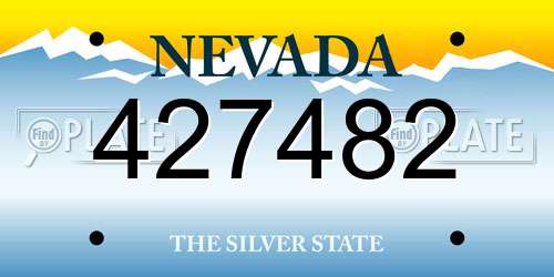 427482 Nevada License Plate