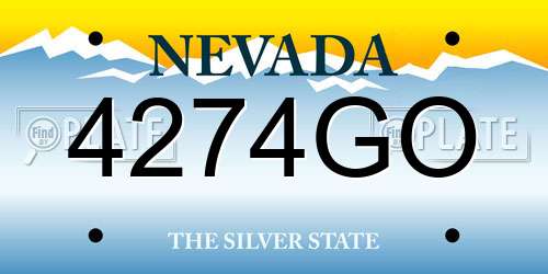 4274GO Nevada License Plate