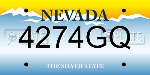 4274GQ Nevada License Plate