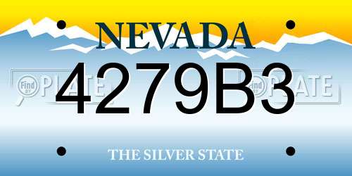 4279B3 Nevada License Plate