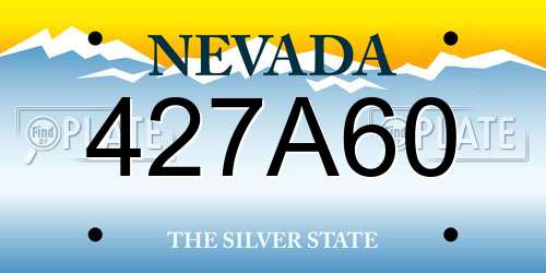 427A60 Nevada License Plate