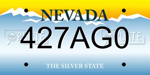 427AG0 Nevada License Plate