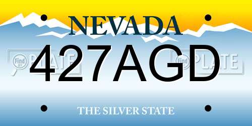 427AGD Nevada License Plate
