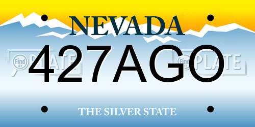 427AGO Nevada License Plate