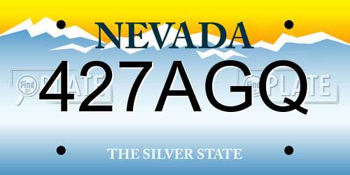 427AGQ Nevada License Plate