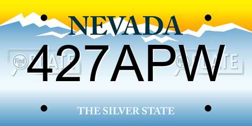 427APW Nevada License Plate