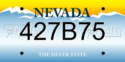 427B75 Nevada License Plate