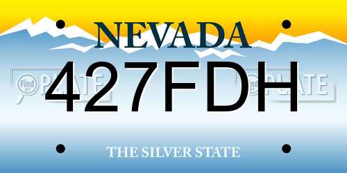 427FDH Nevada License Plate