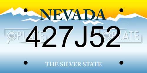427J52 Nevada License Plate