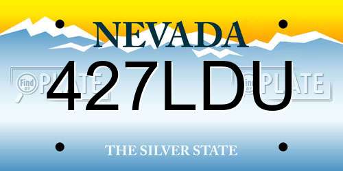 427LDU Nevada License Plate