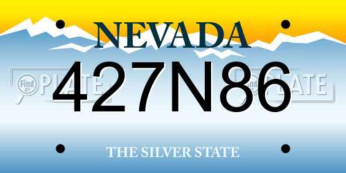 427N86 Nevada License Plate