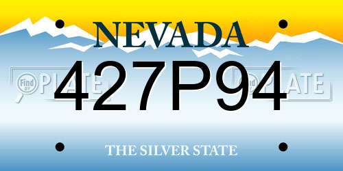 427P94 Nevada License Plate
