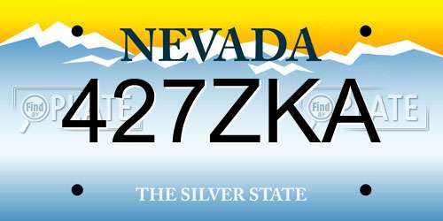 427ZKA Nevada License Plate
