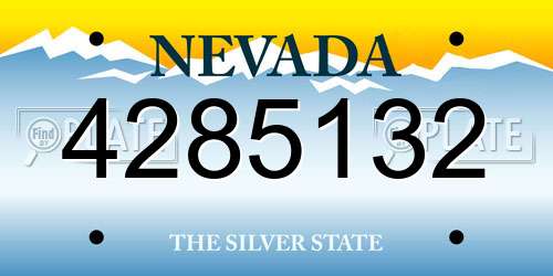 4285132 Nevada License Plate