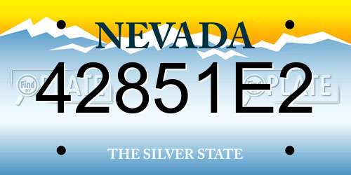 42851E2 Nevada License Plate