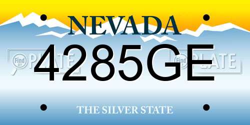 4285GE Nevada License Plate