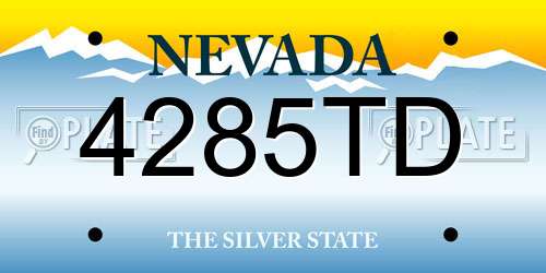 4285TD Nevada License Plate