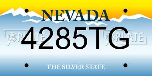 4285TG Nevada License Plate