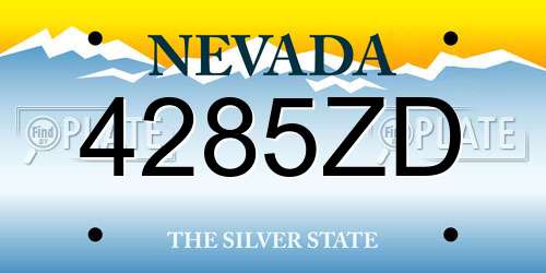 4285ZD Nevada License Plate