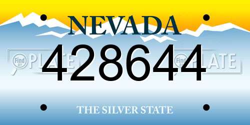 428644 Nevada License Plate