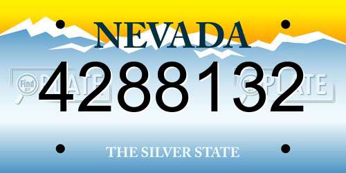 4288132 Nevada License Plate