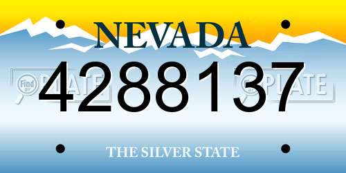 4288137 Nevada License Plate