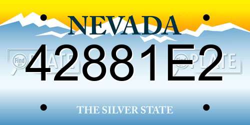 42881E2 Nevada License Plate