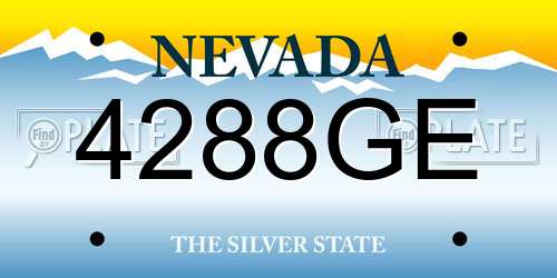 4288GE Nevada License Plate