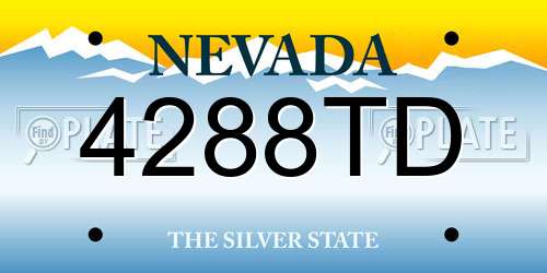 4288TD Nevada License Plate