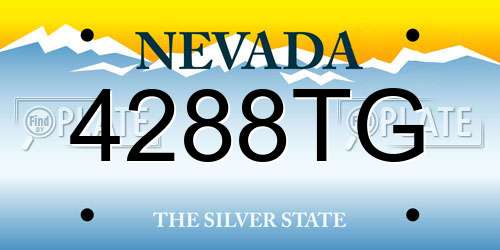 4288TG Nevada License Plate