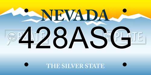 428ASG Nevada License Plate