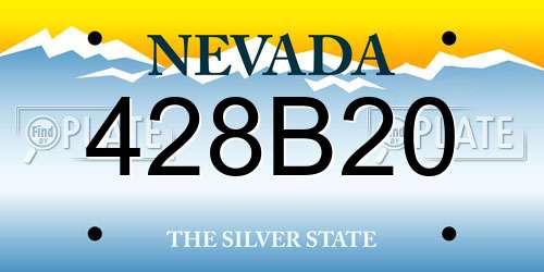 428B20 Nevada License Plate