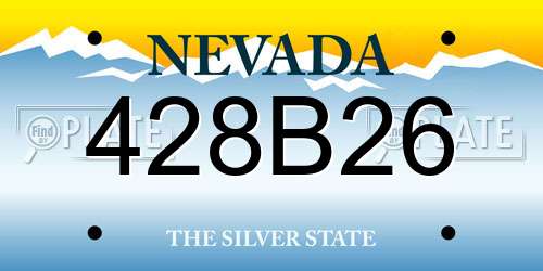 428B26 Nevada License Plate