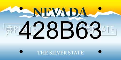 428B63 Nevada License Plate