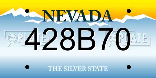 428B70 Nevada License Plate