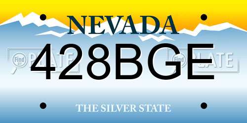 428BGE Nevada License Plate