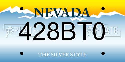 428BT0 Nevada License Plate