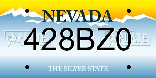 428BZ0 Nevada License Plate