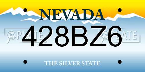 428BZ6 Nevada License Plate