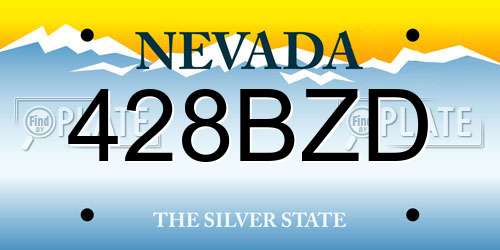 428BZD Nevada License Plate