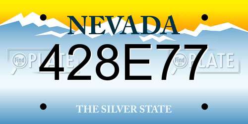 428E77 Nevada License Plate