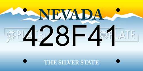 428F41 Nevada License Plate