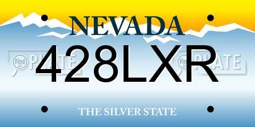 428LXR Nevada License Plate
