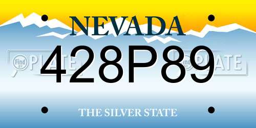428P89 Nevada License Plate