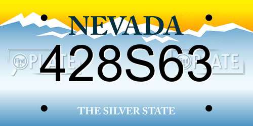 428S63 Nevada License Plate
