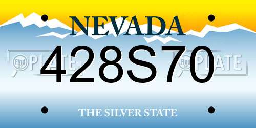 428S70 Nevada License Plate