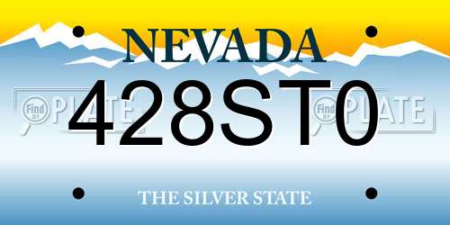 428ST0 Nevada License Plate