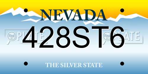 428ST6 Nevada License Plate